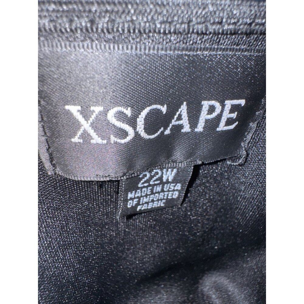 Xscape Womens grown dress size 22W plus Black Ruffle Evening formal USA new $258 - Picture 4 of 11